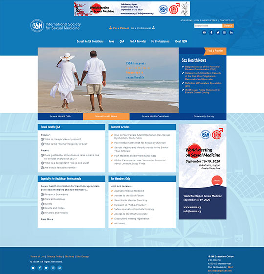 International Society of Sexual Medicine website homepage