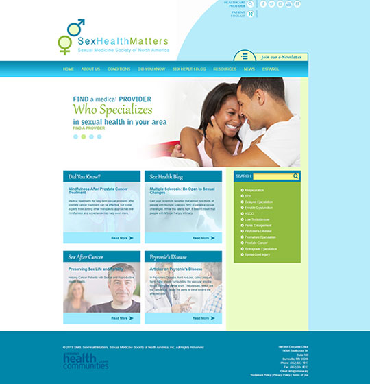 Sexual Medicine Society of North America website homepage