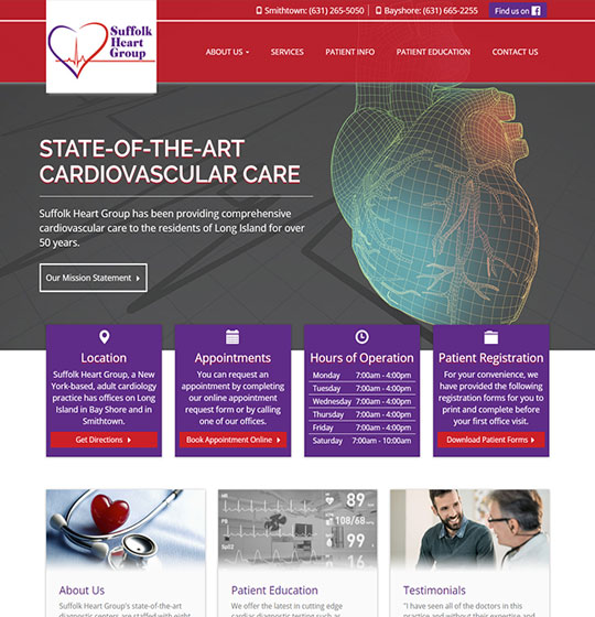 Suffolk Heart Group website homepage