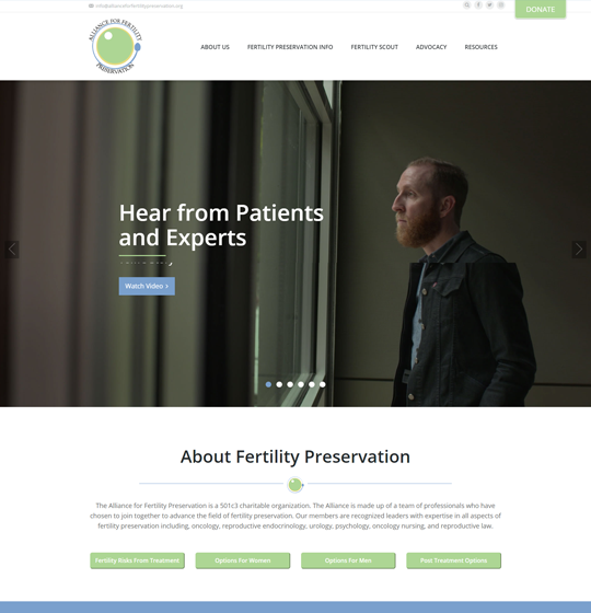 Alliance For Fertility Preservation website homepage